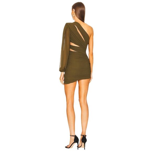 Michael Costello x REVOLVE Mai Mini Dress in Olive XX-Small New Womens Party - Picture 8 of 9